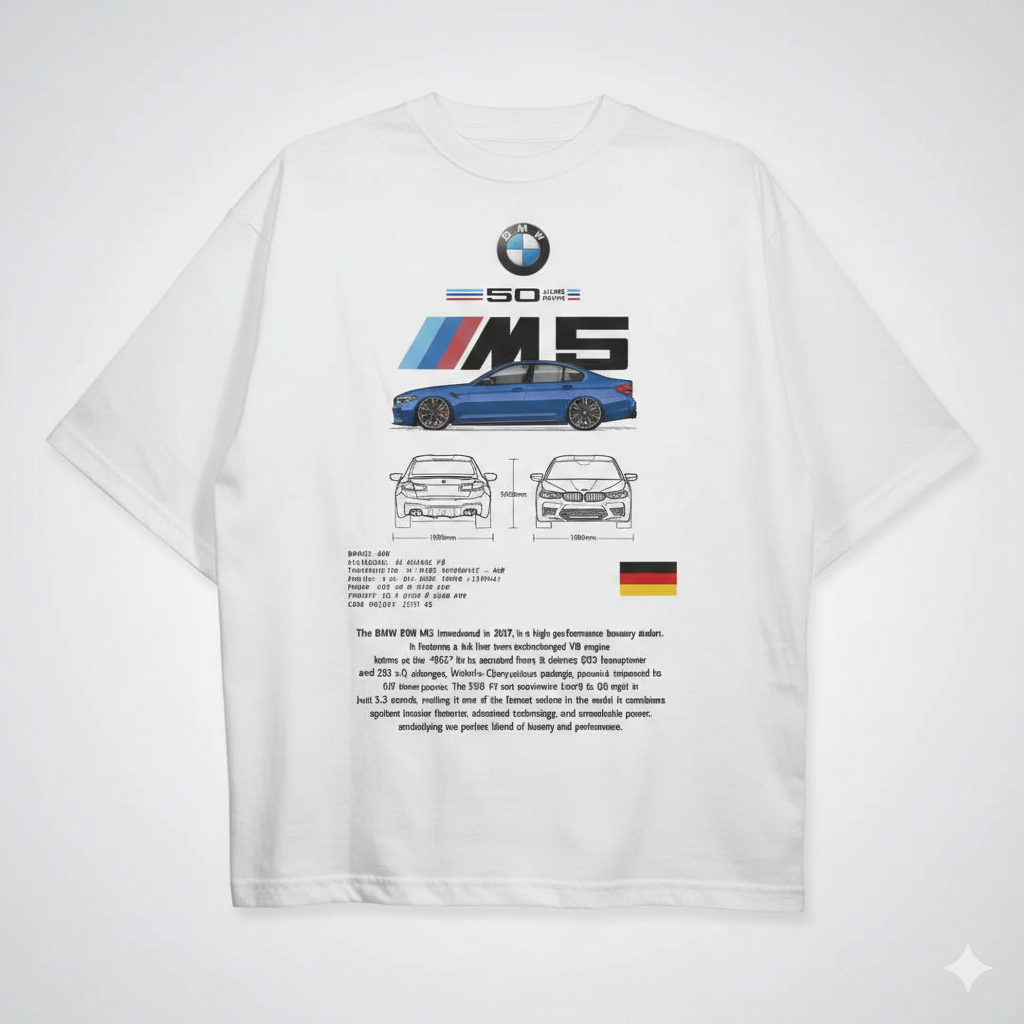 BMW M5 Motorsport Graphic Oversized T-Shirt – Premium Cotton Streetwear Tee for Men & Women