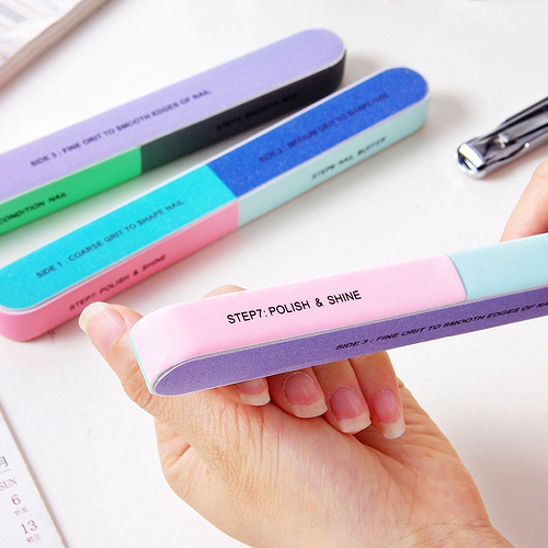 7 Way Nail Filer and Buffer Block Nail Buffering Files 7 Steps Washable Pedicure Manicure / Nail Filer / Nail Shiner Tools
