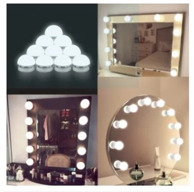 LED Vanity Mirror Lights | 3 Light Mode Led Bulbs for makeup Mirror Stand | 10 Bulbs