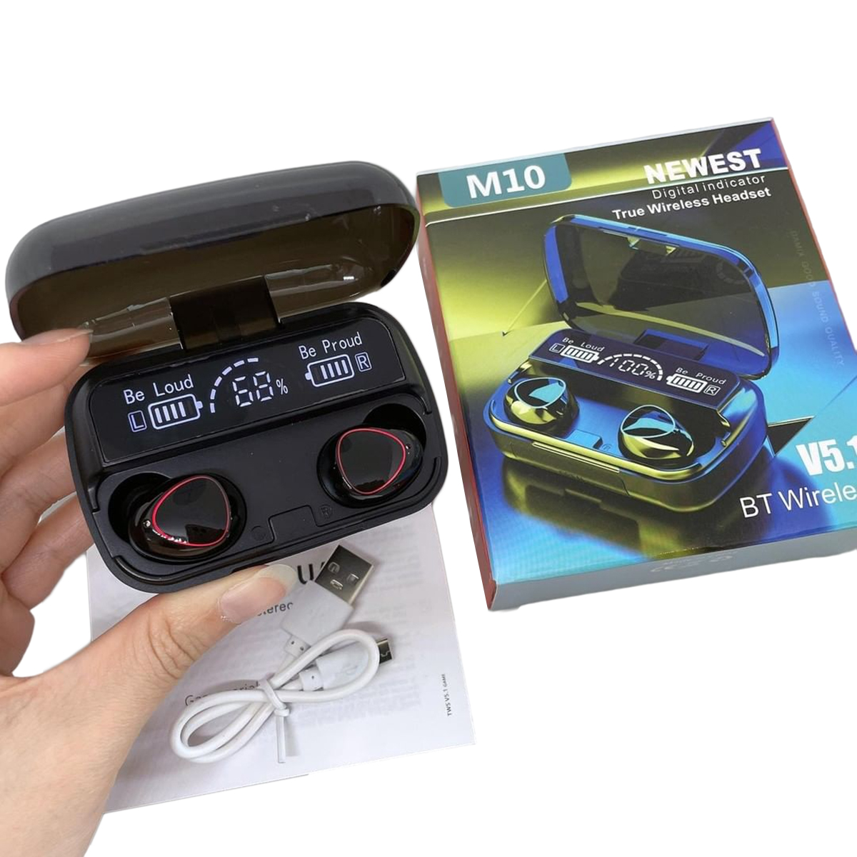 Original M10 and Mini Bluetooth Ear Bud - Handfree - EarPhone - Ear Bud Premium Quality Bluetooth Handsfree For All Mobile