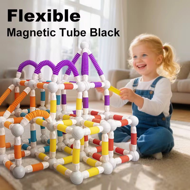 36pcs Flexible Magnetic Tube Building Blocks | DIY Educational Construction Toy for Kids