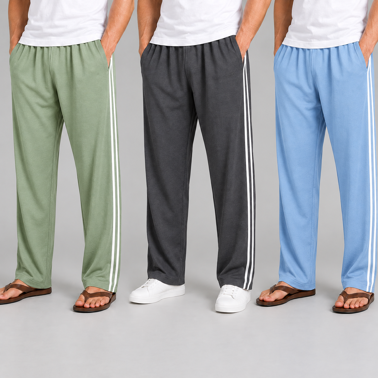 Faiz Garments | Pack Of 3 Men's Jersey Trouser – Soft Comfortable Casual & Gym Wear Pants
