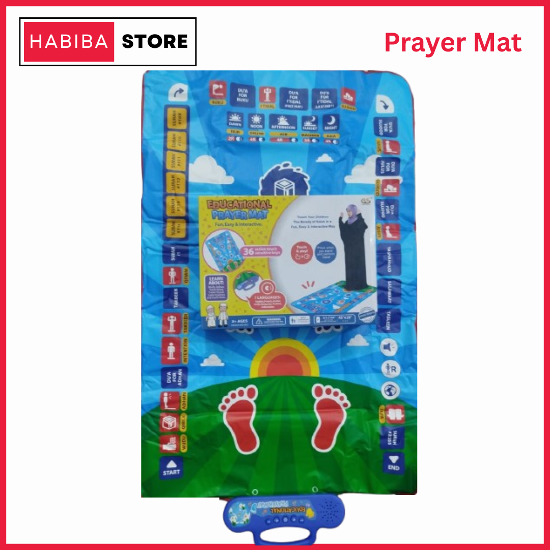 Educational Prayer Mat for Kids with Sound for Kids Learning - Electronic Jay Namaz with Complete Namaz