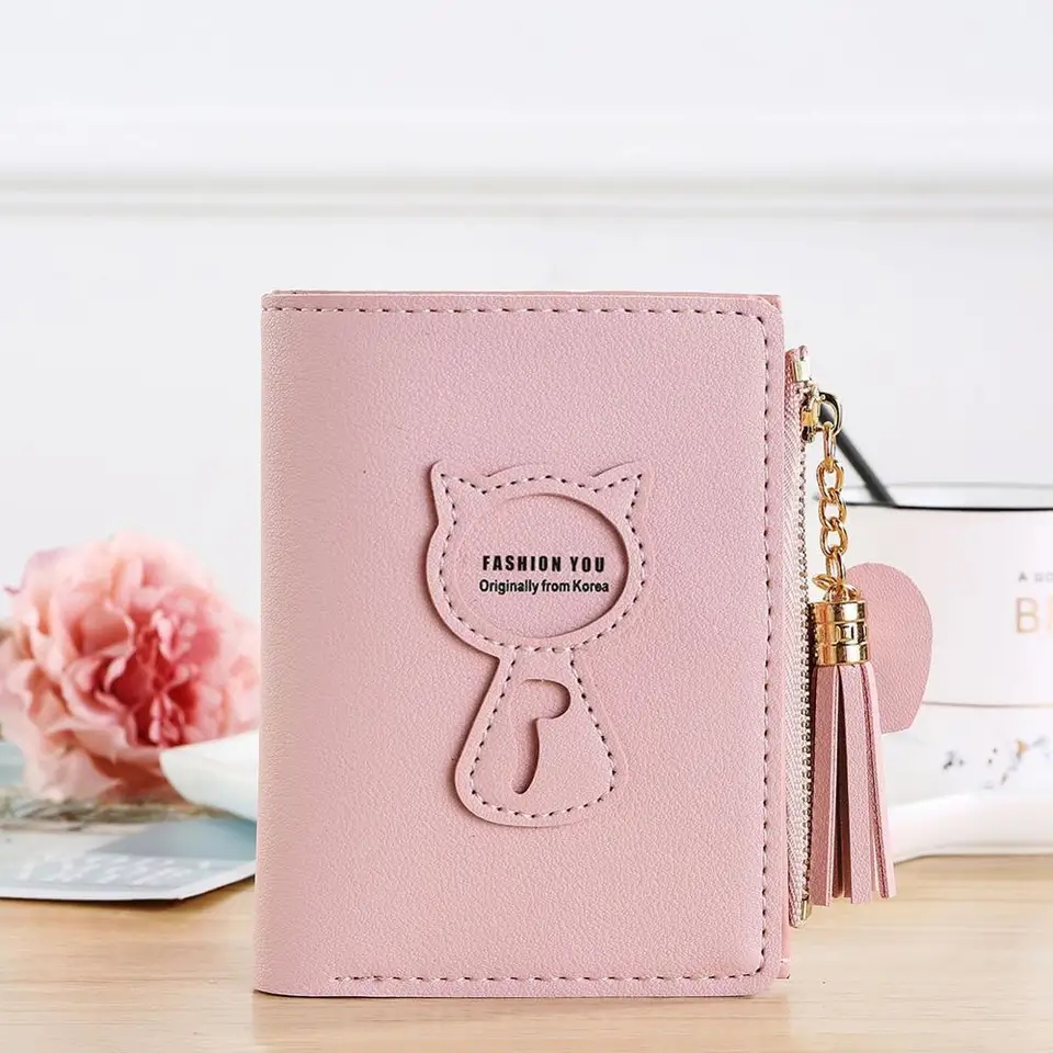 HOW.R.U  Small Ladies Mini Trifold Short Wallet for Women and Girls Coin Pouch Card Holder and Clutches