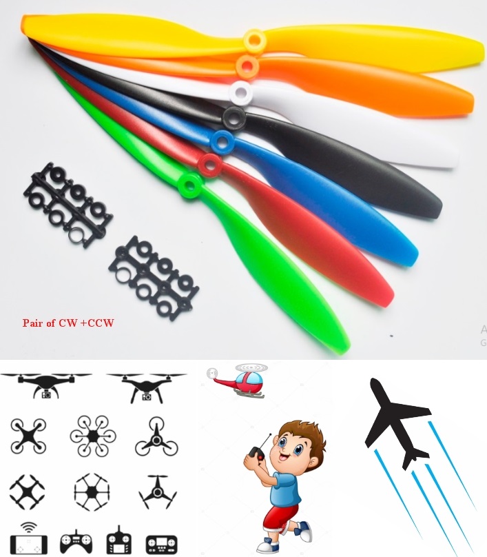 White 1045 Multiaxial ABS blade propellers pair