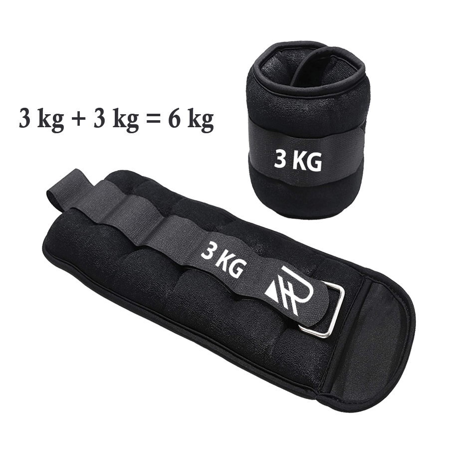 HR SERVICES ANKLE WEIGHTS 3 KG x 3 KG = 6 KG, Pair Weight Bearing Ankle wrist Strap Leg Strength Resistance Bands for Speed Training Running Exercise Workout Fitness Band