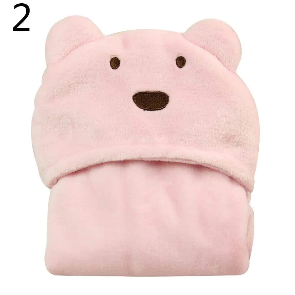 High Quality Imported Winter Baby Cartoon Character Hooded Blanket Super Soft Fluffy Hood Bedding Character Hood Blanket Cartoons Animal Wrapping Shawl For Infant Newborn Toddlers Swaddle Stroller Wrap