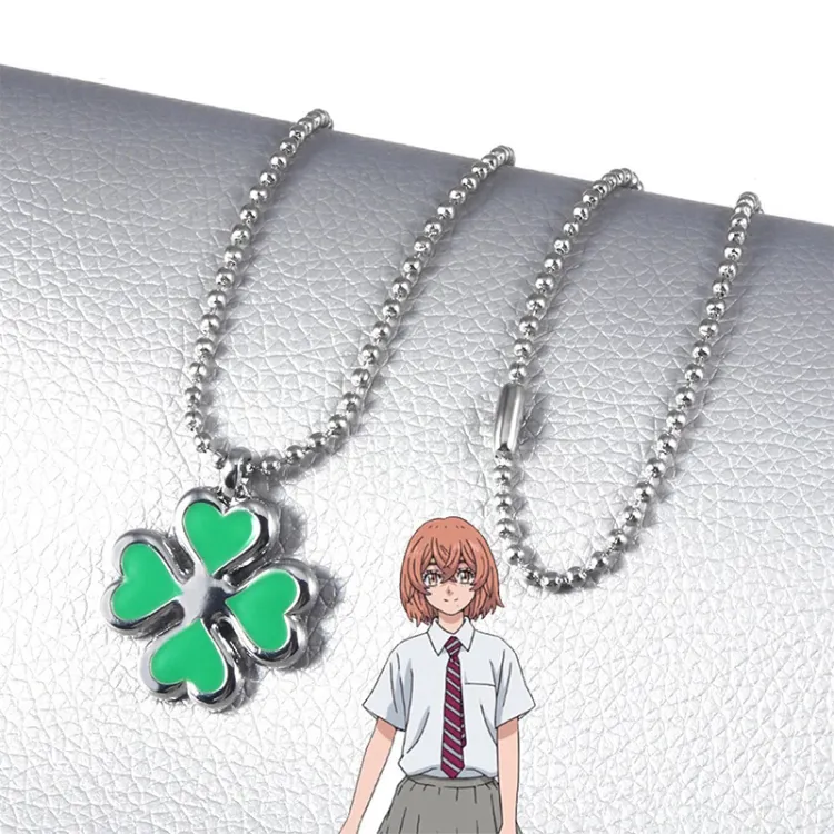 Necklace Jewelry Four Leaf Clover Pendant for Women Girls Props Bead Chain  Anime | eBay