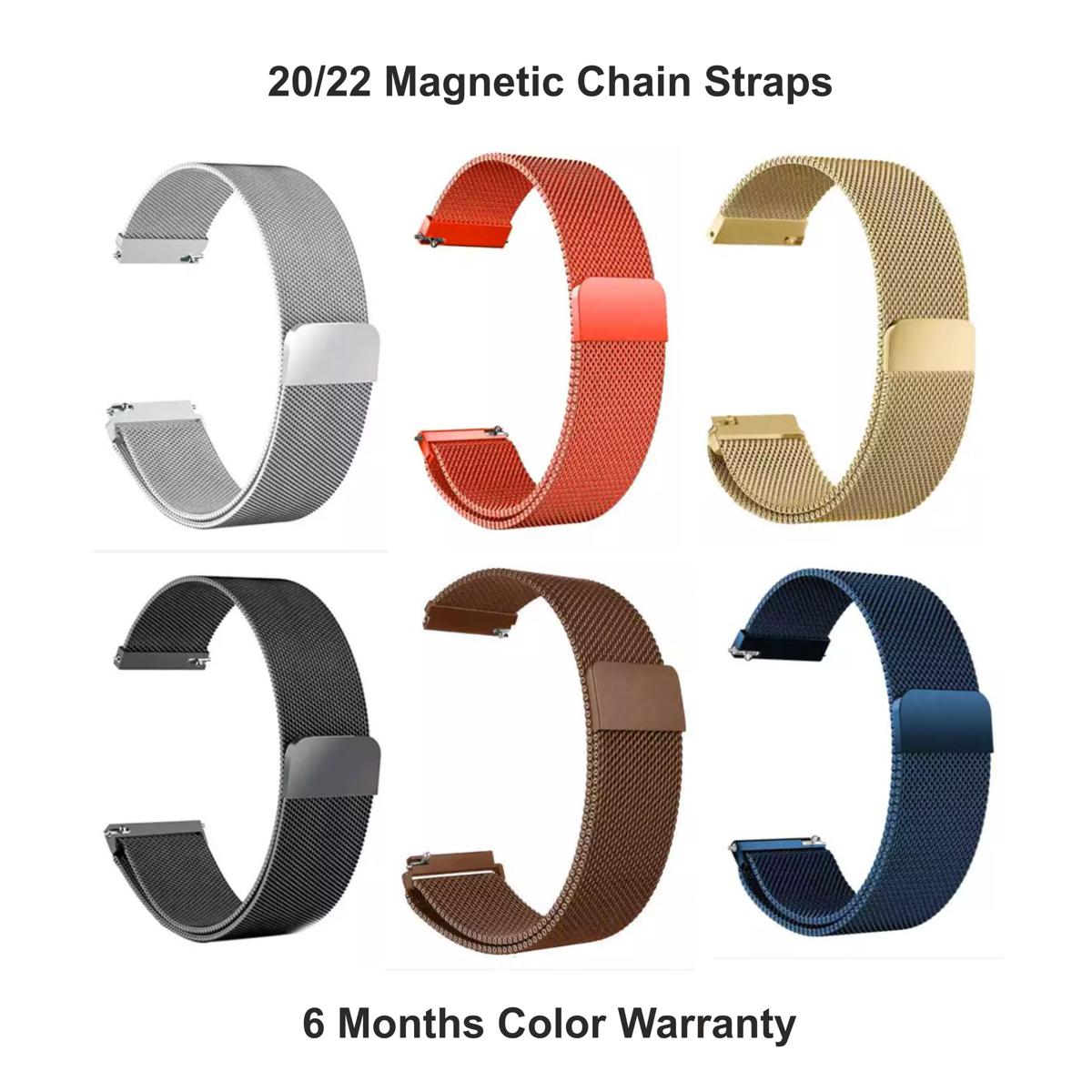 20/22 mm Metal Magnetic Chain Straps for Smart Watches price in Pakistan