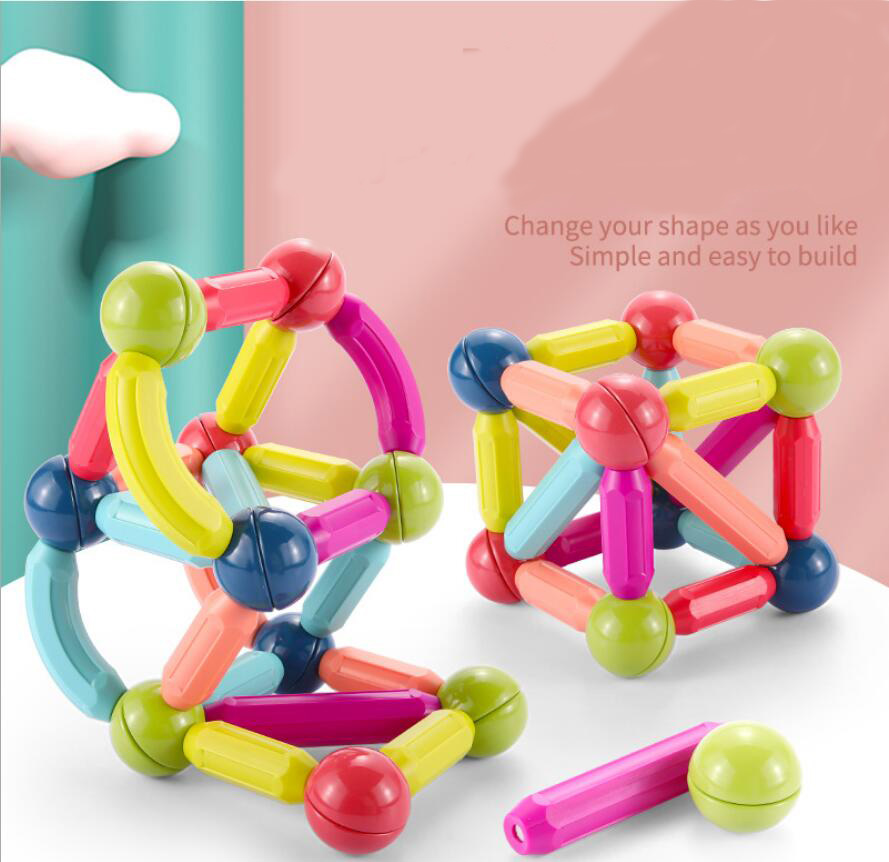 Magnetic Bar Blocks , High-Quality   Magnetic Bar Blocks - Fun and Educational Building Set, Perfect for Kids, Educational Toy For Kids ,"Build, Play, Learn , Intelligent Magnetic Rod Puzzle For Kids