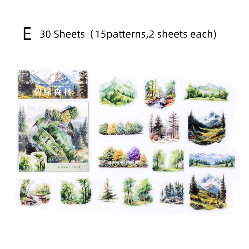 Panda Online 30PCS Forest And Forest Natural Series PET Waterproof ...