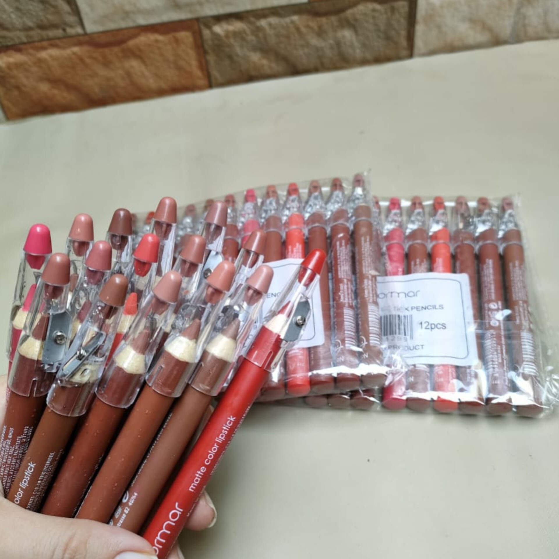 6/9/12  Pcs/Set  Matte Color Lipstick Pencils ,Light  Shades Lip pencils / lipliner Pencils
