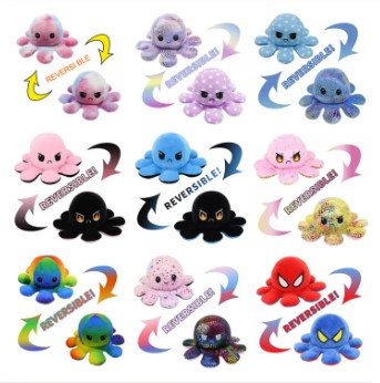 Reversible Octopus Plush Toy – Mood Flip Stuffed Soft Toy for Kids | Cute & Cuddly Gift for toddlers
