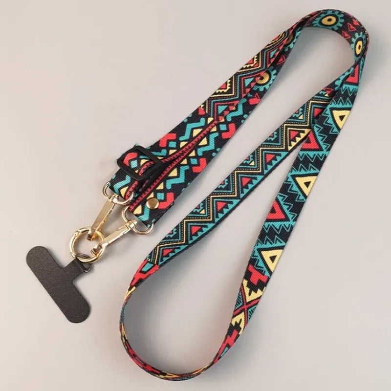 Anti-Lost Upgraded Version Of Retro Pattern Diagonal Strap Adjustable Anti-drop Mobile Phone Long Lanyard Hanging Neck Lanyard To Prevent Losing Rope Mobile Phone Pendant