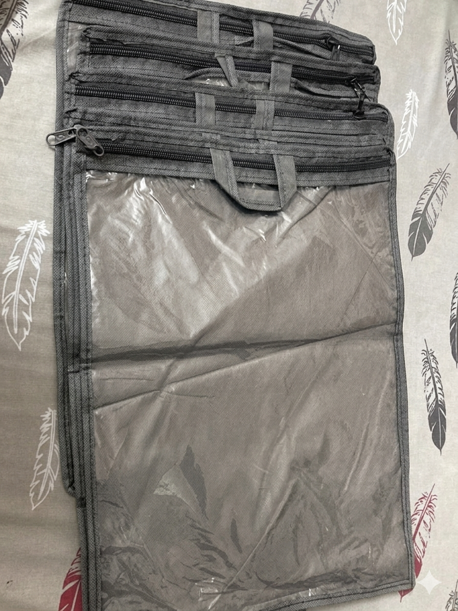 Pack Of 12 Travel Garment Storage Bags Non Woven Dustproof Clothes Cover Organizer 12x16 Inch Multiple Color