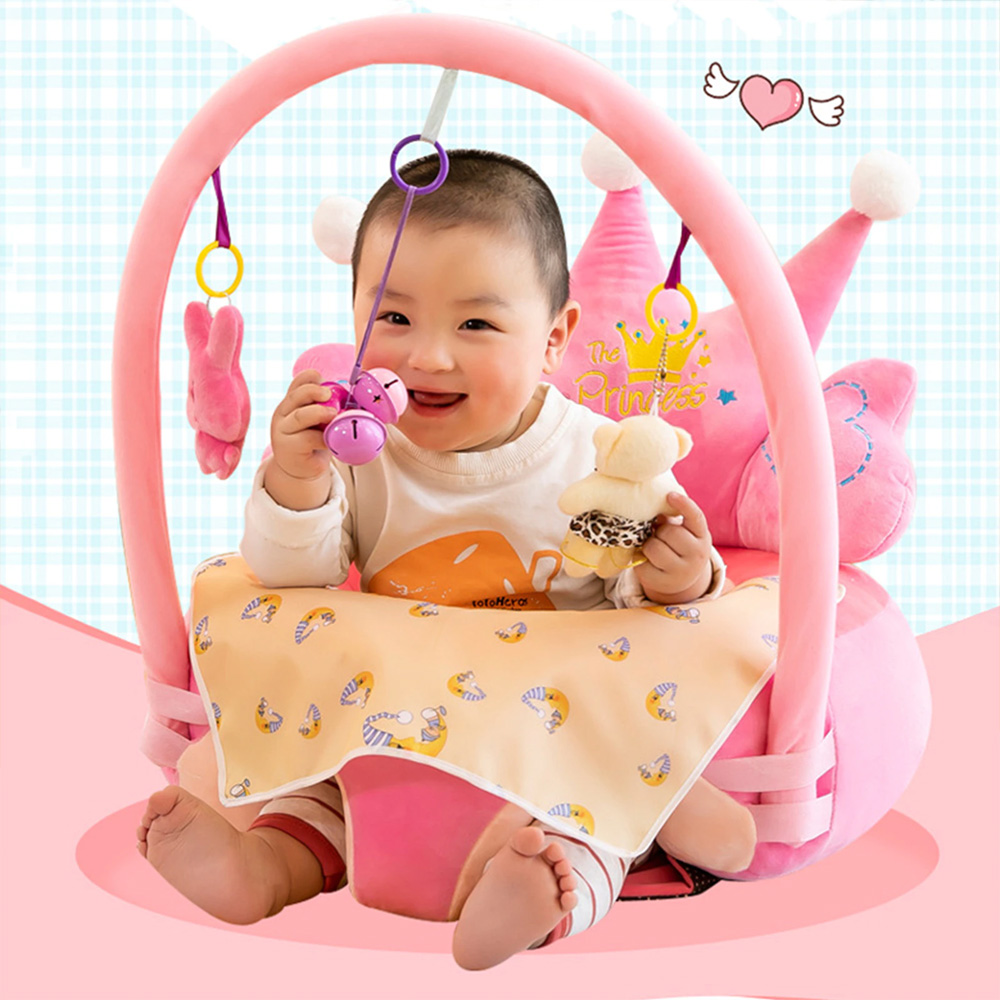 Sofa Set Support Seat Cover Baby Plush Chair Cartoon Learning Sit Plush Chair Toddler Nest Puff Washable With Rod Toys