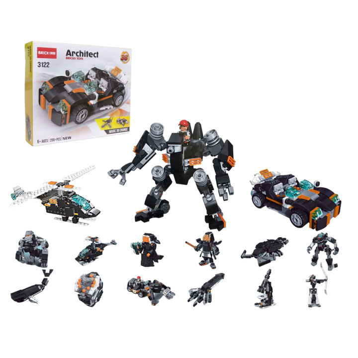 Decool Architect 36 in 1 Magic 36 Change Building Blocks For Kids Technique Jisi Bricks Block & Engineering Toy Creative Truck Lego_ Toys 256+ Pcs DIY Brick Robot Jet Ship Model Play Build Skill Set Gift For Teenager Boys Code: 3122