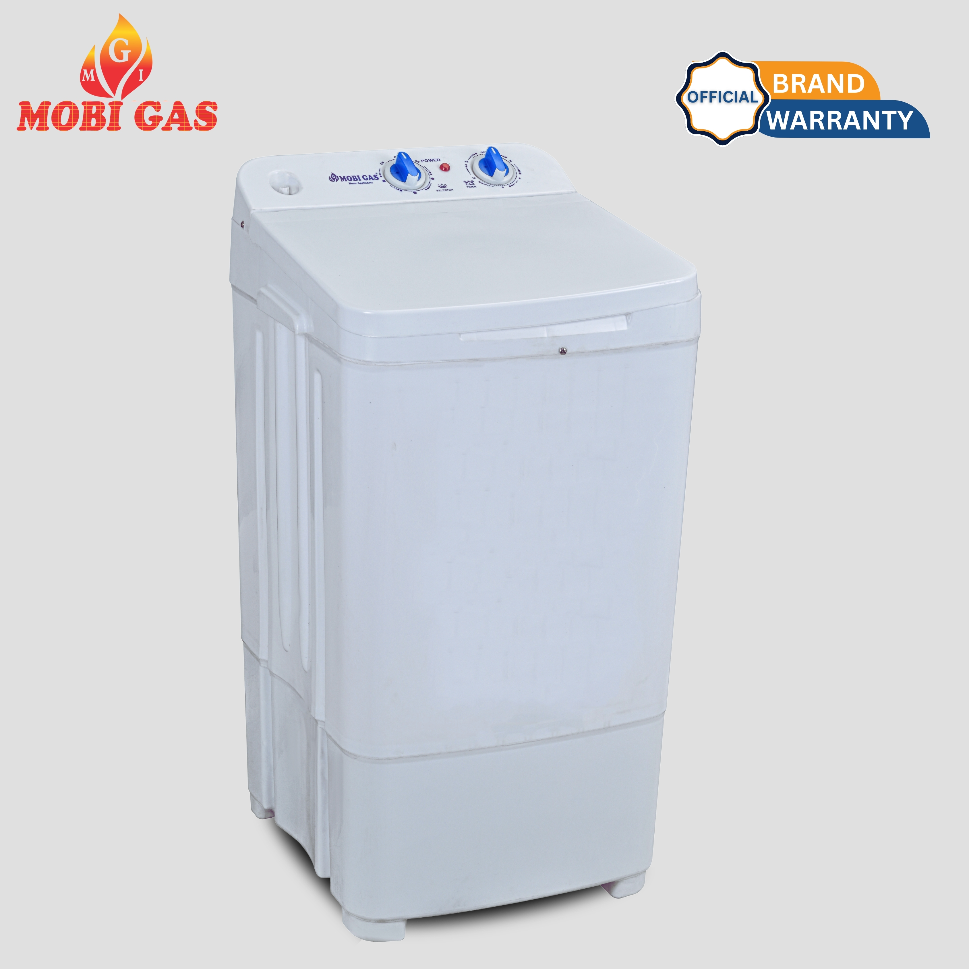 Mobi Gas MWM-567 Washing Machine 10KG – Pure Copper Motor | Double Action Wash | Heavy Duty Pulsator | Energy Saver | Semi Automatic Washer with Timer & Buzzer