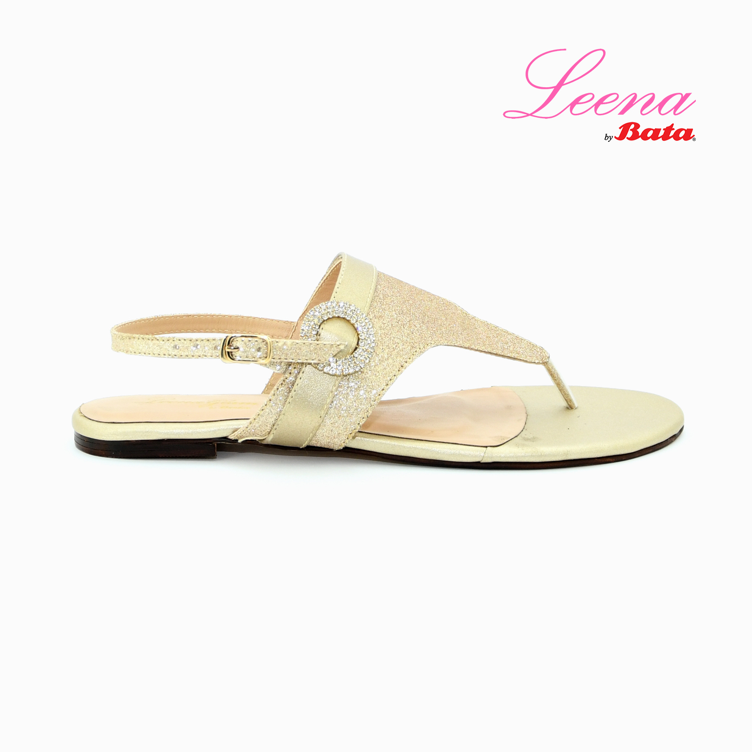 bata golden sandals
