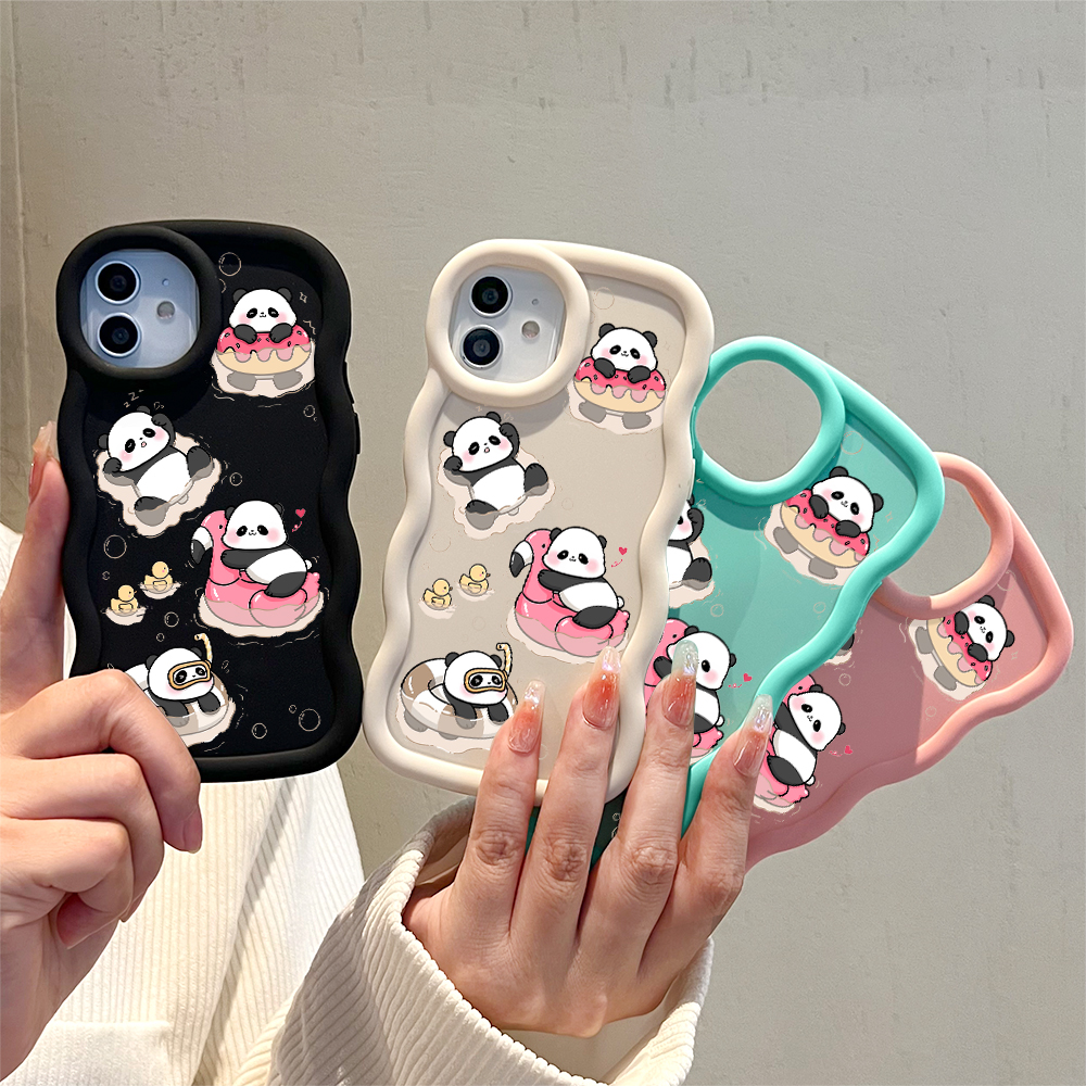 Hontinga for Redmi Note Back Cover Cute Panda Pattern Luxury