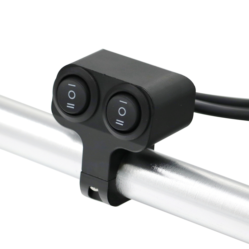 22mm 12V Motorcycle Handlebar Control Dual Button On Off Switch Headlight Flasher Dual Switch 2 Choice For Handlebar Fog Light