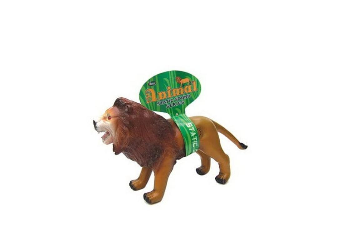 Soft animal with sound -Soft Rubber Animal Lion Unbreakable Action Figure Toy Set With Sound Collatable Toy - Size About 17 Inches - Assorted Color