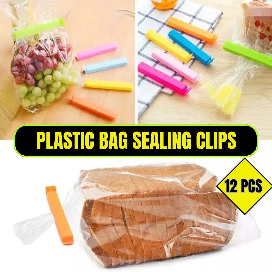 Pack Of 12 Pcs Sealing Clips Kitchen Plastic Storage Food Snack Seal Sealing Bag Clips Sealer Clamp. 6 Pcs Large 6 Pcs Small