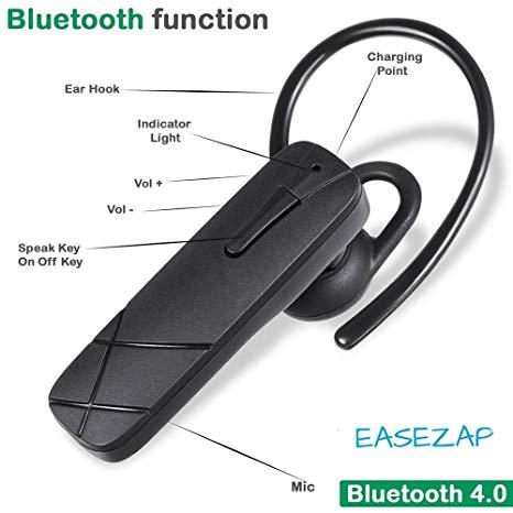 M163 Wireless Bluetooth Earphone Headset Single Earpiece With Ear Clip (Connect with All Bluetooth Devices).