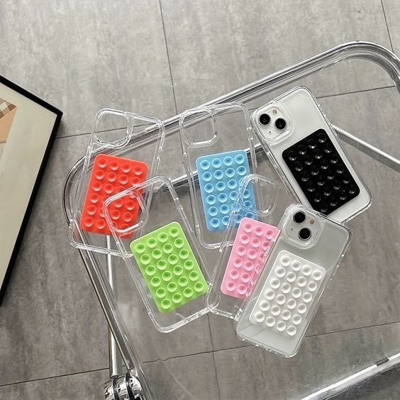 Jelly Case And Silicone Suction Pad For iP 16ProMax, 16Pro, 16, 15ProMax, 15Pro, 15, 14ProMax, 14Pro, 14, 13ProMax, 13Pro, 13, 12ProMax, 12Pro, 12, 11ProMax, 11Pro, 11, Xmax, X/XS Shock proof Jelly Case For iP And Phone Holder Premium Quailty