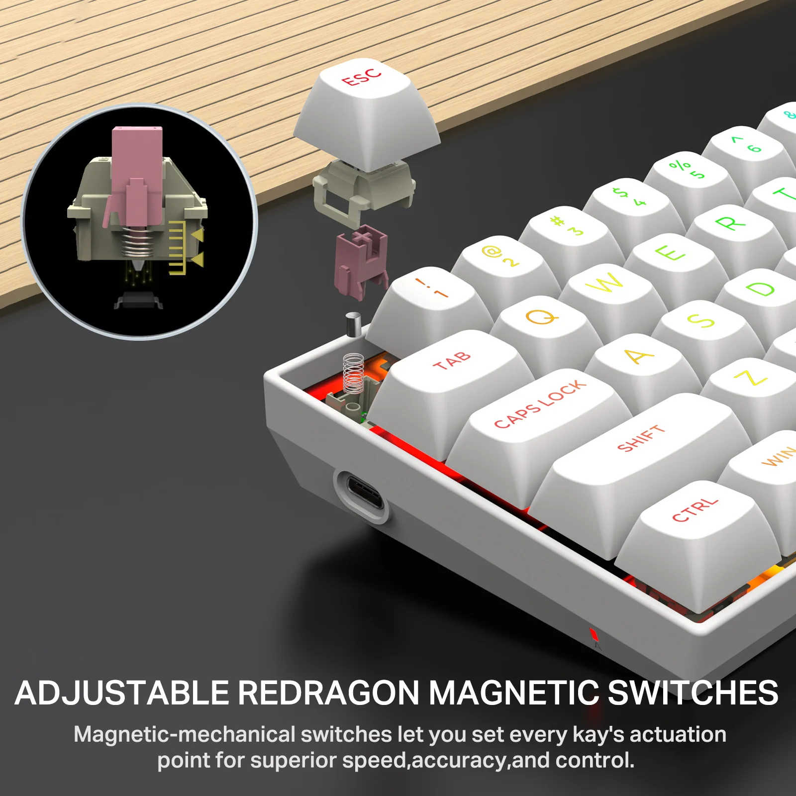E-YOOSO HZ-68 Wired Rapid 8K Gaming Mechanical Keyboard RGB 68-Keys Hot-Swappable White Pink Magnetic Switches 8000Hz Polling Rate 20 a6e475161427be0c25816c82907ec9e0