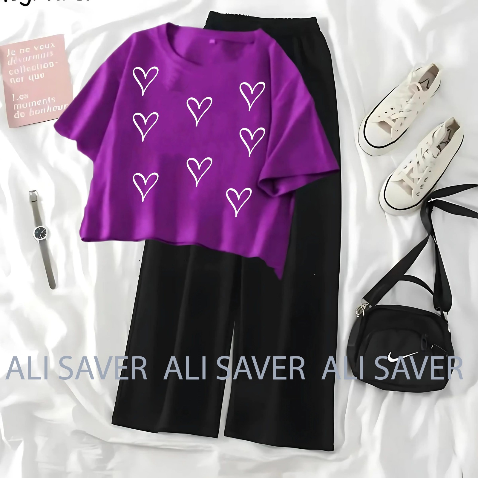 ALISAVER-Crop Top Suit For Women New Design Unique High Quality Tee and Flapper