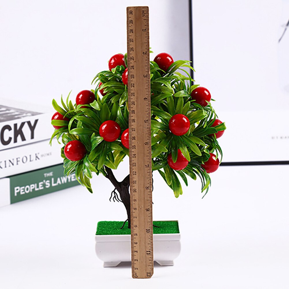 Artificial Fruit Apple Tree Bonsai Home Office Garden Desktop Pot Plants Party Decor For Hotel Garden Wedding Decoration