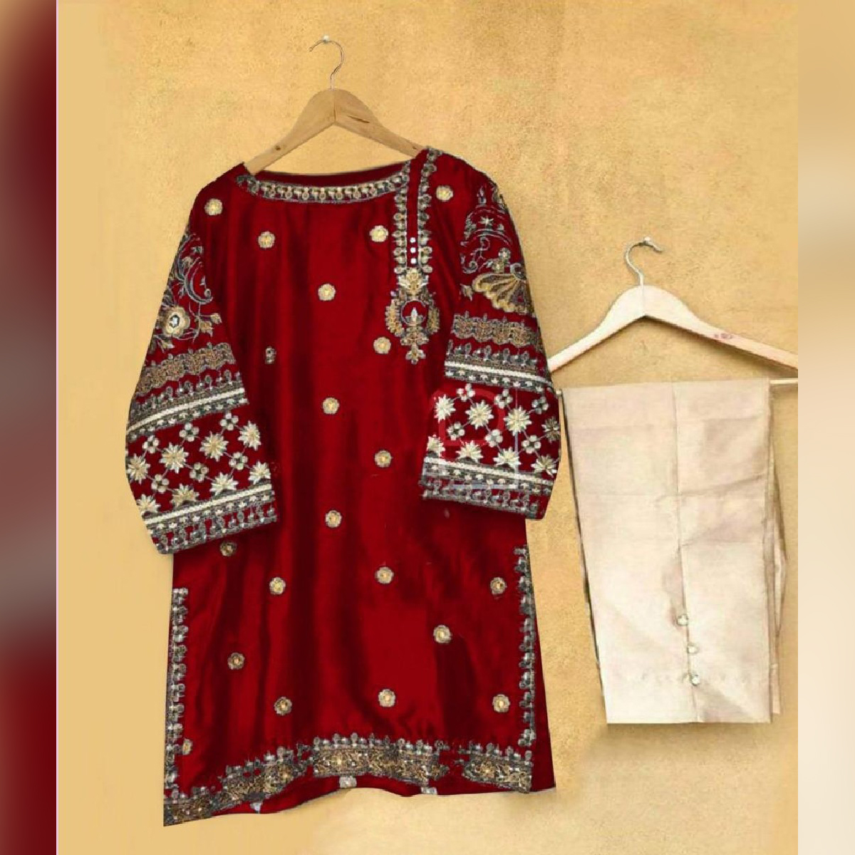 Silk Embroidered 2-piece Suit For Women