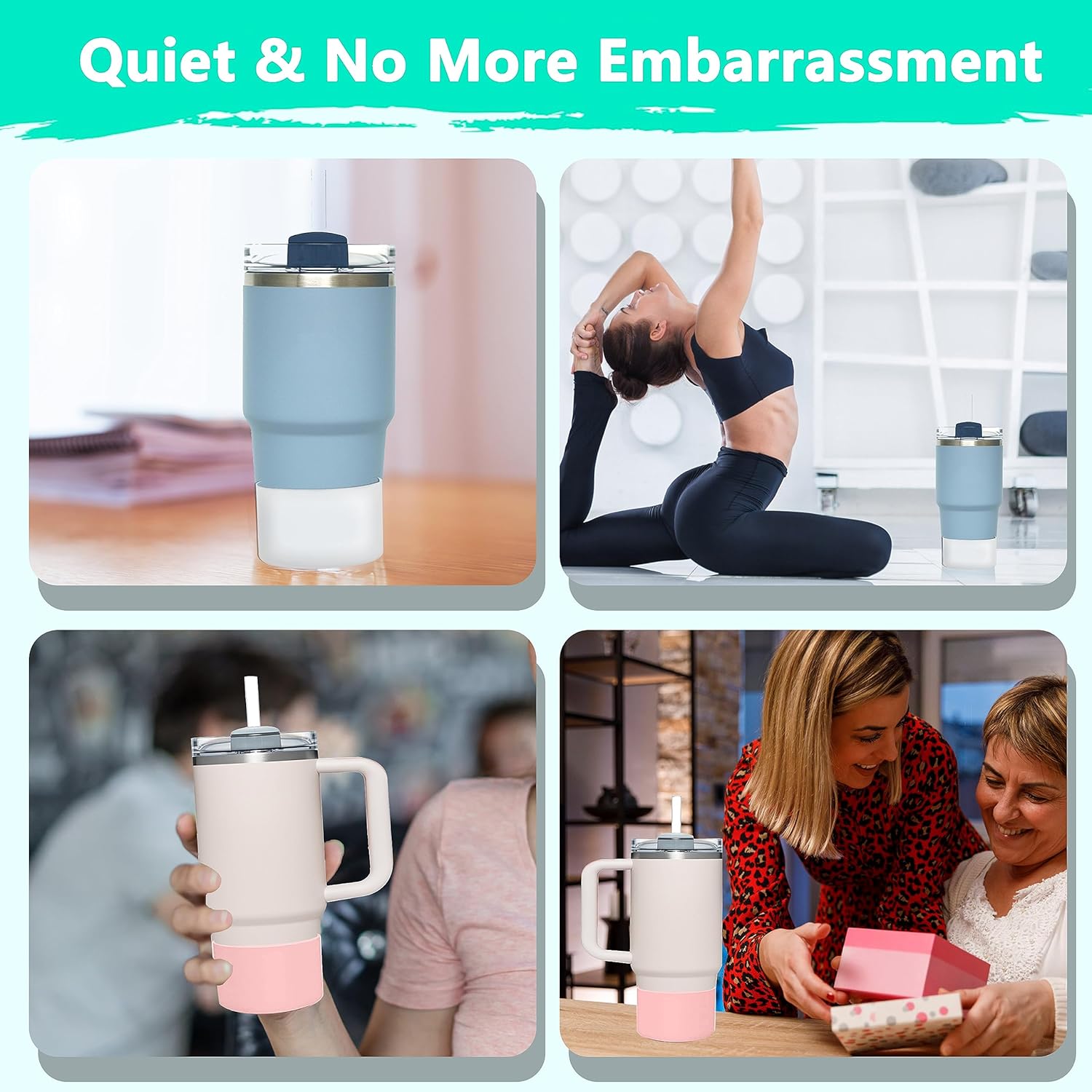 Silicone Tumbler Boot Matt Silicone Boot Liner For Stanley Quencher 1 Pc