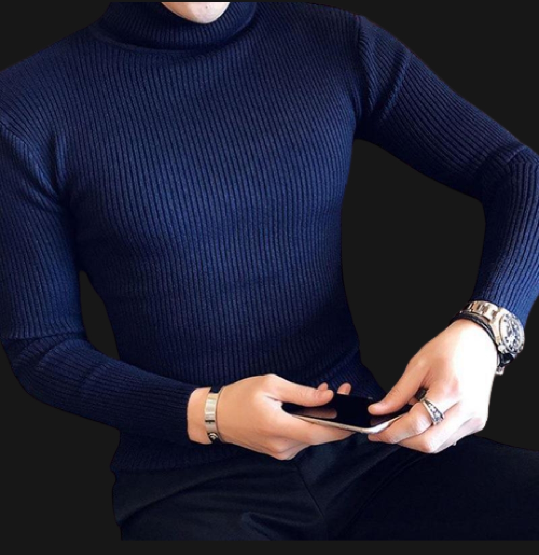 Men's Slim Fit Turtleneck - Winter-Ready Long Sleeve High Neck Shirt for Boys