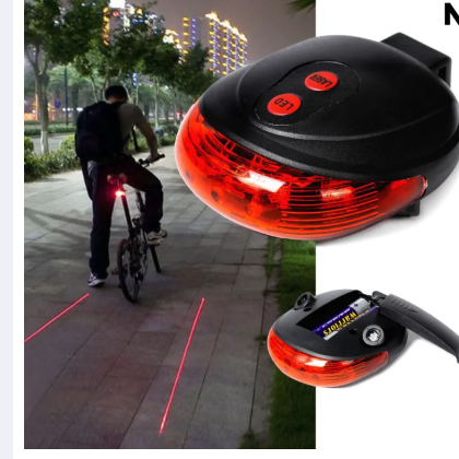 Bicycle 2 Laser light and 5 LED Flashing Lamp Rear Cycling Bicycle Tail Safety Warning Light
