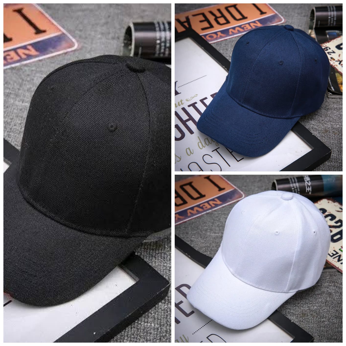 1 Classic Plain Baseball Cap in 3 colors with Adjustable Strap – Unisex Cotton Casual Cap for Sports, Outdoor & Fashion Use \ p-cap \ summer cap \ caps for boys \ cap for girls \ caps for men \ caps \ caps for summer