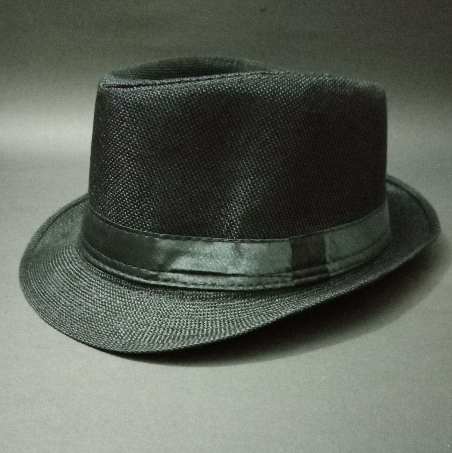 Traditional Black Fedora Hat Cap ; Jazz 
