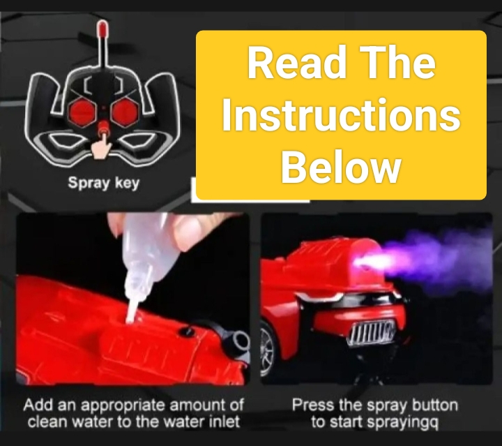 Limit Spray 4WD Rechargeable RC Car with 3D LED Lights, Active Smoke Spray Button, High-Speed Remote Control Drift Racing Toy for Kids, Durable Off-Road Design, Easy Control System, Realistic Mist Effect Vehicle for Indoor and Outdoor Fun