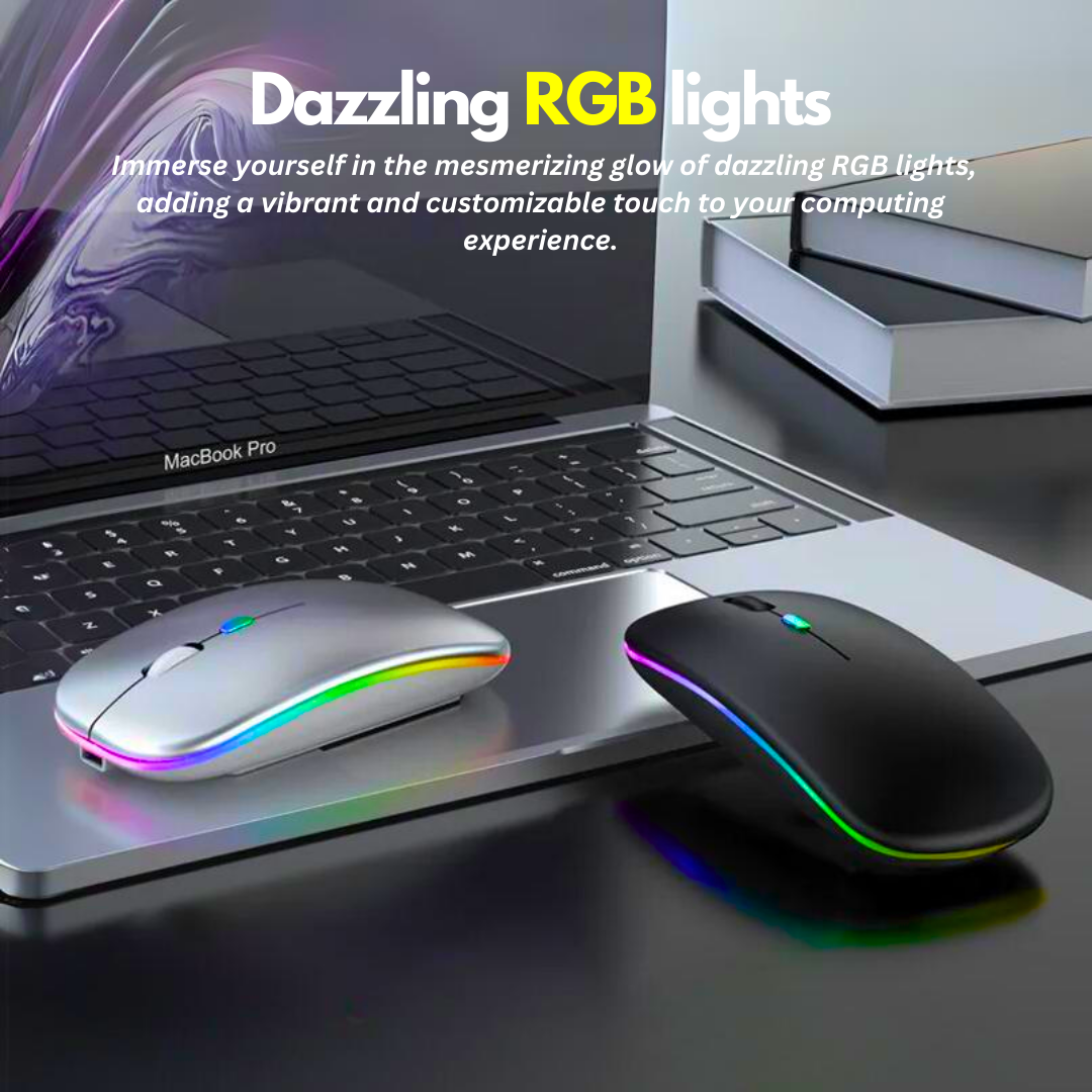 FunBug Wireless Gaming Mouse RGB with 6 Buttons & 3-Levels DPI Control - Breathing LED Light 2.4G Optical Wireless Mouse with MousePad & Side Buttons for Girls PC, Gaming, Laptop, Pubg, Mobile, Pad, OS, Windows - By FunBug