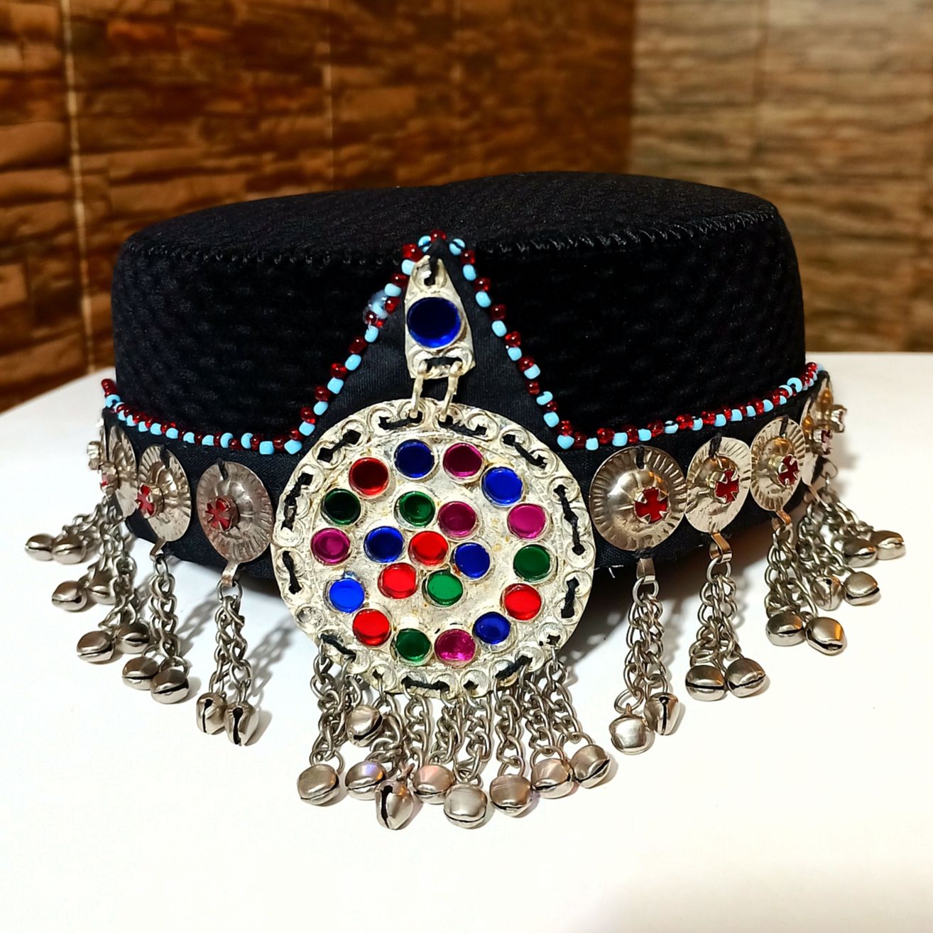 Halima Sultan style Handmade Cap for Women & Girls with Jewellery