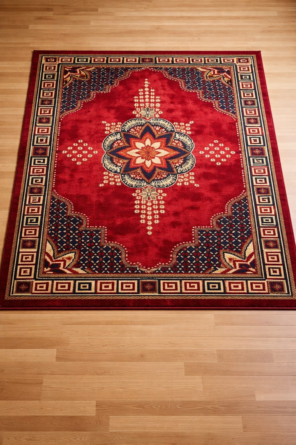 Traditional Red 9by6 feet Floral Medallion Area Rug | Classic Vintage Carpet