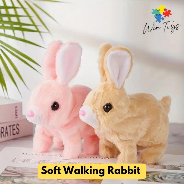 1pc Cute Electronic Bunny Walking Rabbit Toy Soft Stuffed Bunny Toy Jumping Running Soft Plush Toy for Kids Cuddly Gift for Boys, Girls & Babies