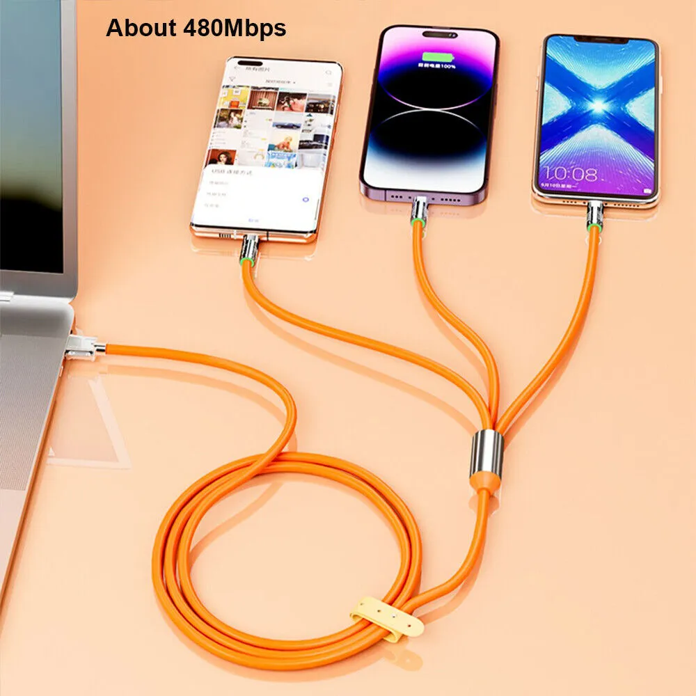 120w 3 in 1 cable Spiral Silicone Cable Protectors Charging Cable Protector Prevent Cable Break