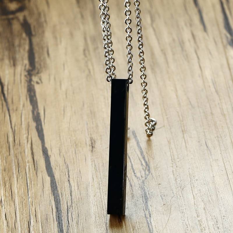 Silver Pure Stainless Steel Bar/Rectangular Chain Locket/Necklace/Pendant for Girls/Women