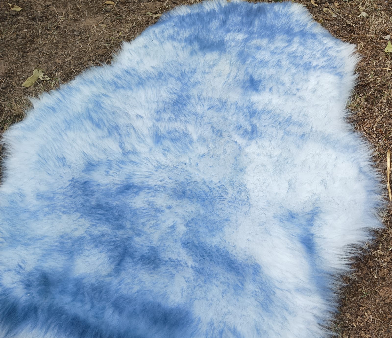 Faux Sheepskin Rug Blue Sheep Foot Door Mat Rug Novelty Shape 24inch x 33inch