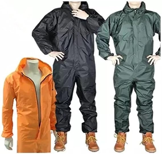 Waterproof Fashion Conjoined Full Body Over Rain Coat Suit and oil proof dust proof for outdoor activities Random Colour