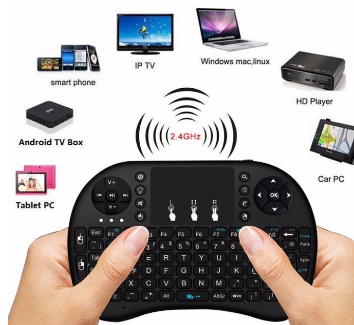 Mini Keyboard i8 with Backlight 2.4GHz Wireless Keyboard Air Mouse Touchpad for Android, pc, tv, box multipurpose
