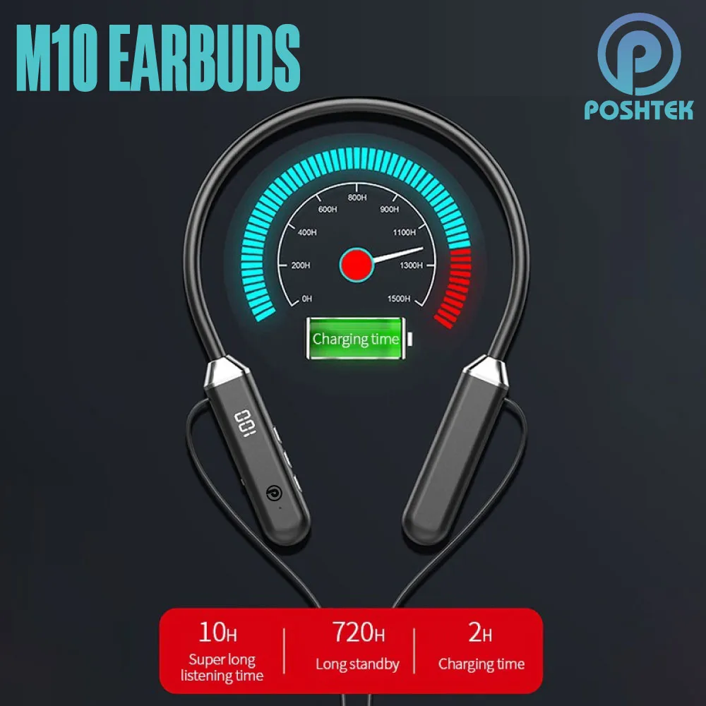 G02 Bluetooth Neckband with LED Display  48H Playtime | Super Bass Stereo Sound | TF Card Support | Wireless Sports Headset with Mic