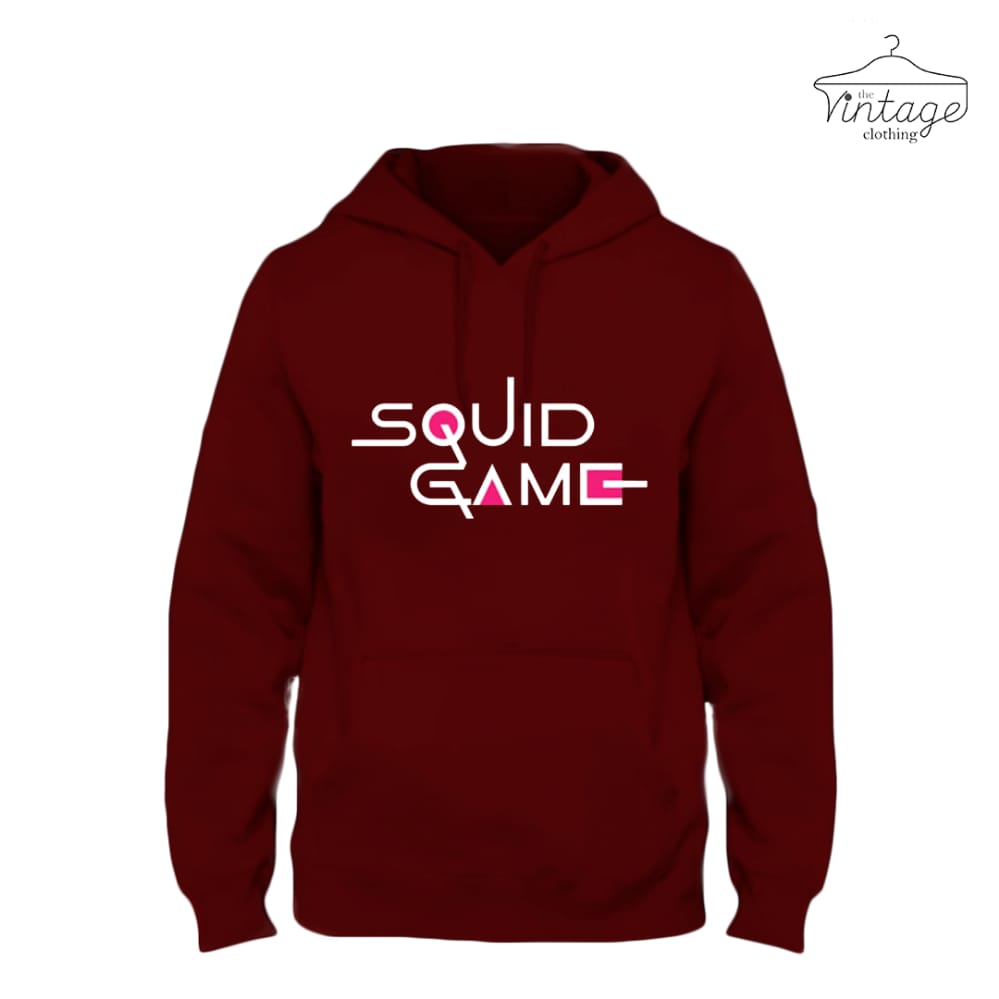 The Vintage Clothing black SQUID GAME printed kangro Hoodies For Men / Hoodies For Girls pullover